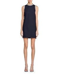 Short Dress with Rhinestone Trim