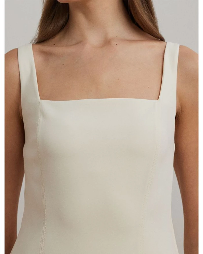 Stretch Crepe Sleeveless Cocktail Dress