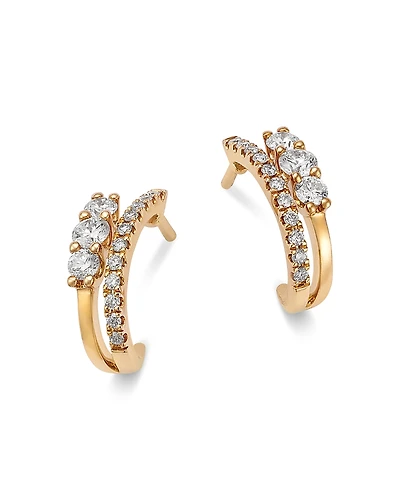 Bloomingdale's Fine Collection Diamond Double Hoop Earrings