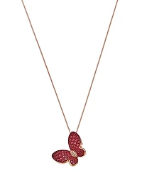 Bloomingdale's Fine Collection Ruby & Diamond Butterfly Pendant Necklace