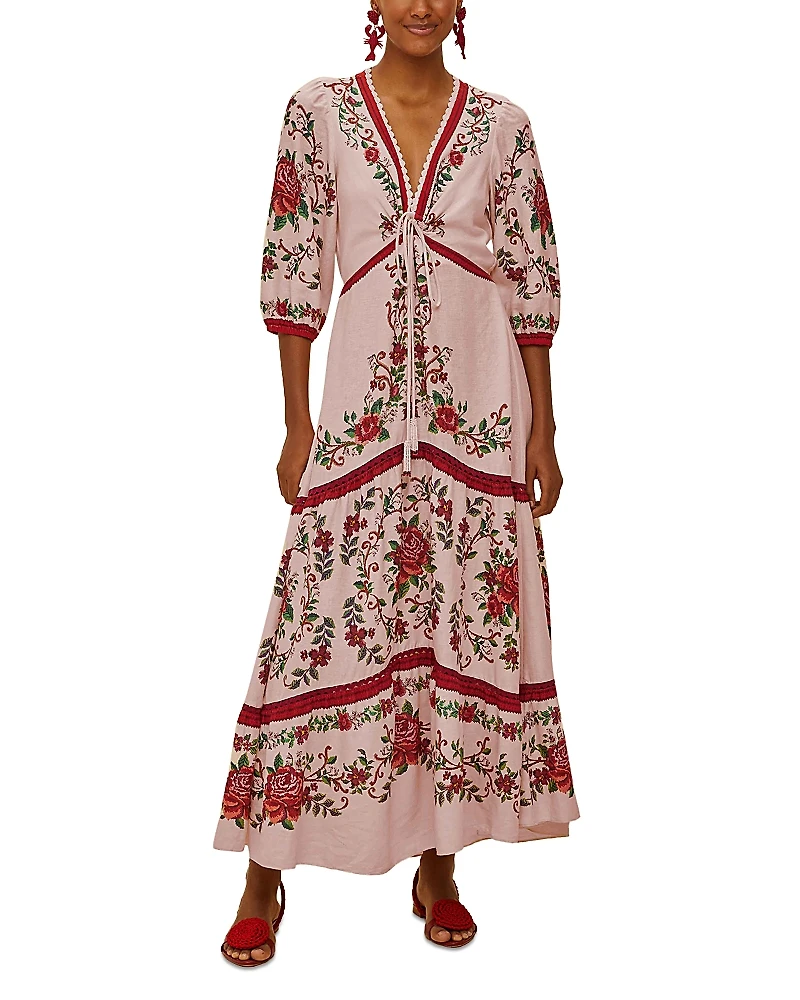Farm Rio Flower Tapestry Maxi Dress