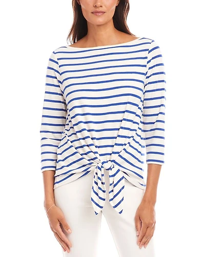 Striped Tie Front Top