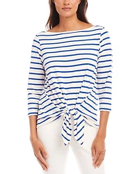 Striped Tie Front Top