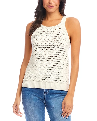 Karen Kane Sleeveless Crocheted Top