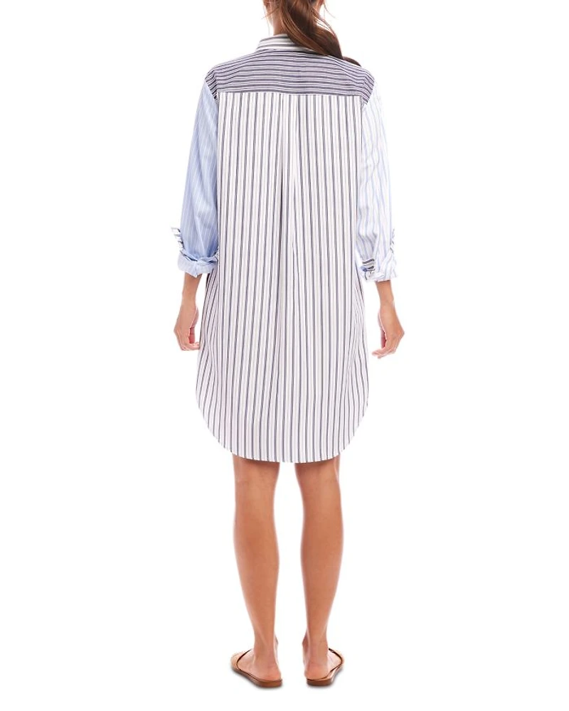 Mixed Stripe Shirtdress