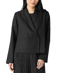 Eileen Fisher Linen & Silk Shawl Collar Jacket