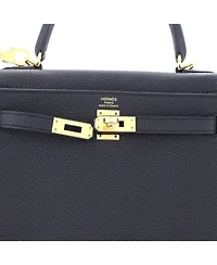 Kelly 25 Handbag Black Togo with Gold Hardware