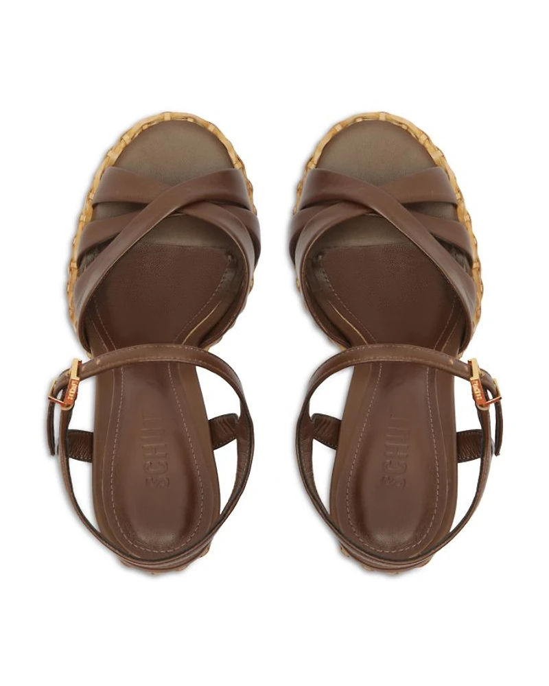 Women's Keefa Straw High Heel Platform Sandals