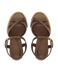 Women's Keefa Straw High Heel Platform Sandals