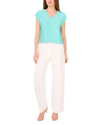 Sequin V Neck Short Sleeve Top