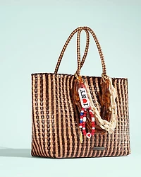 Small Woven Leather Tote