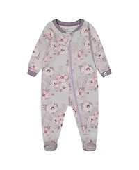 Deux par Deux Girls' Printed Flowers Organic Cotton One-Piece Pajama- Baby