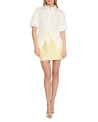 Milly Cutout Tie Back Button Front Shirt