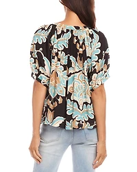 Petite Short Sleeve Peasant Top