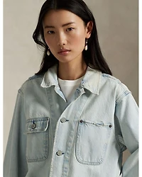 Distressed Denim Utility Jacket