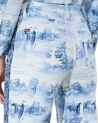 Weezy Printed High Rise Wide Leg Jeans Chateau
