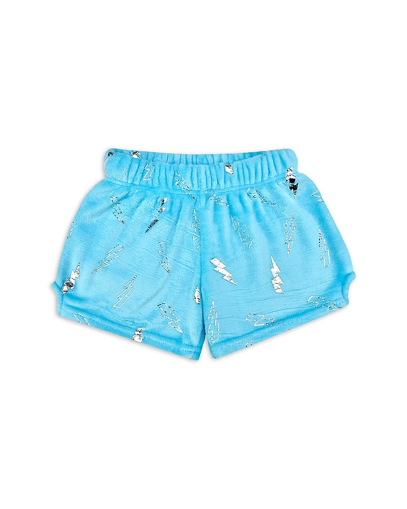 Iscream Girls' Foil Lightning Plush Shorts - Little Kid