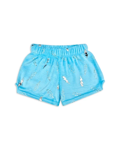 Iscream Girls' Foil Lightning Plush Shorts - Little Kid