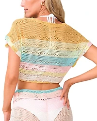Renee Crochet Cropped Top Swim Cover-Up