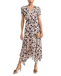 Phase Eight Verity Floral Handkerchief Hem Dress