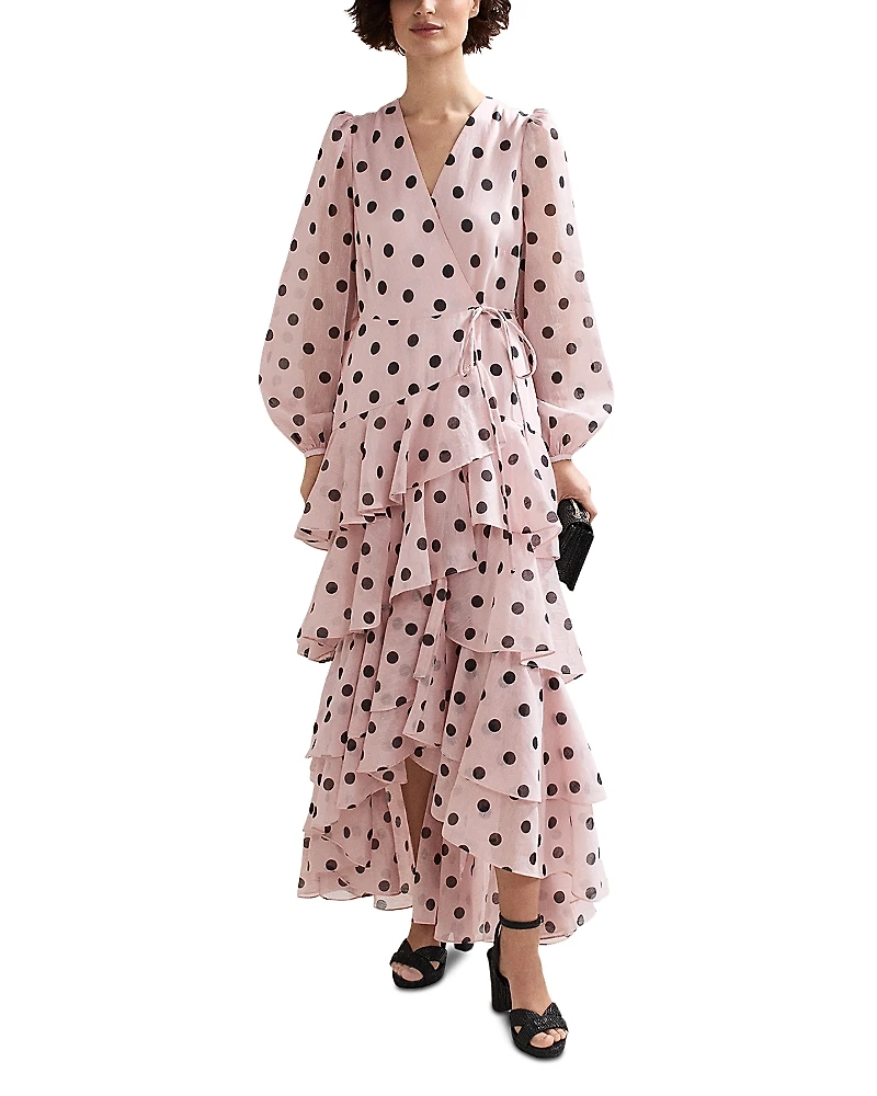 Phase Eight Spot Print Ruffle Dress