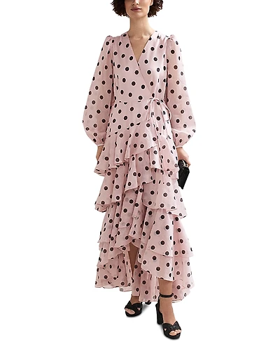 Phase Eight Spot Print Ruffle Dress