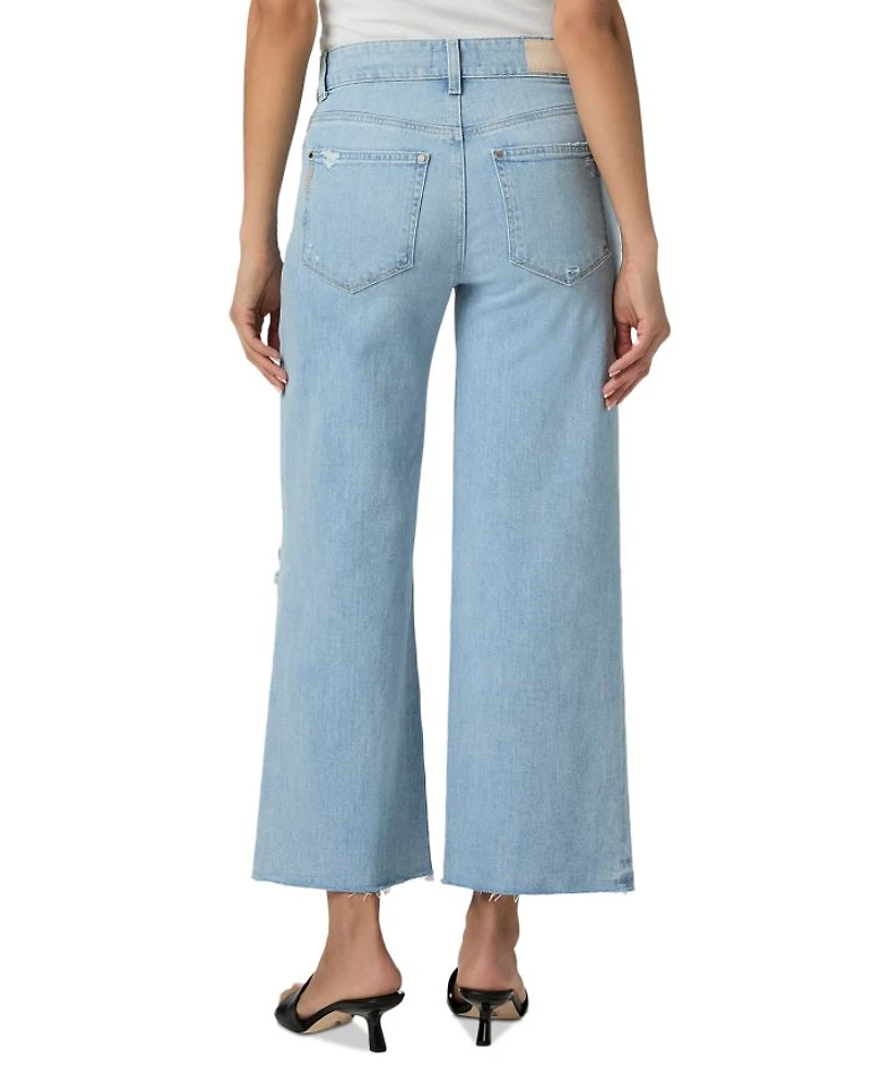 Sasha High Rise Wide Leg Cropped Jeans Maevedest