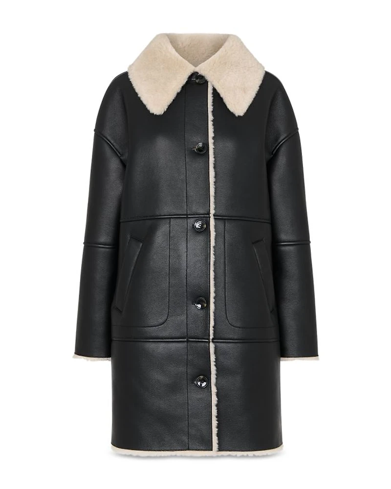 Luella Faux Fur Trim Coat