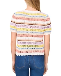 Pointelle Stripe Top