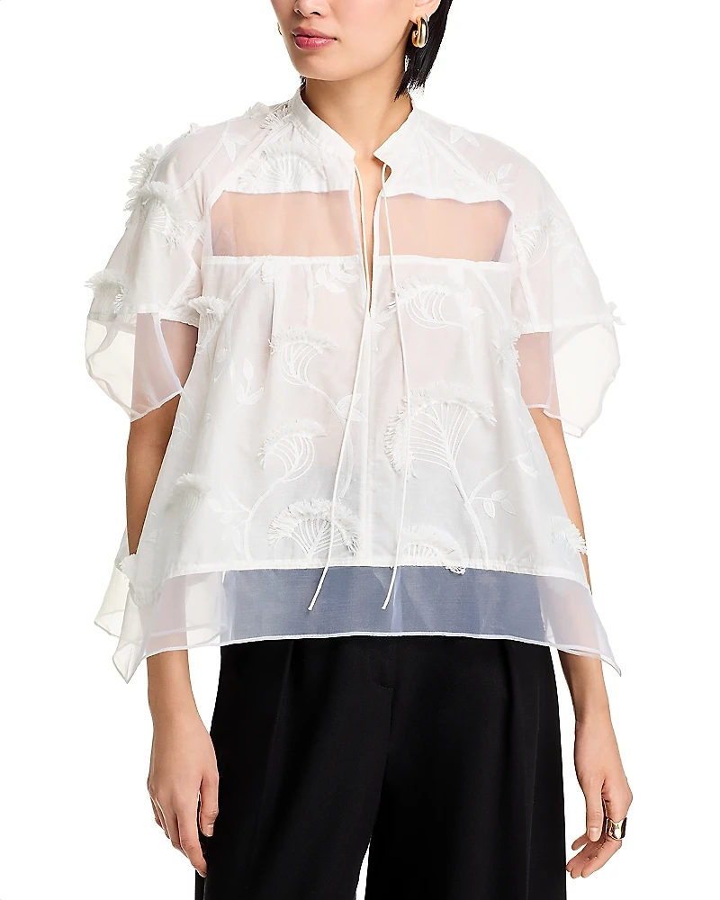 3.1 Phillip Lim Chiffon Tie Neck Top