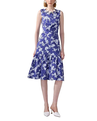 Sleeveless Knee Length Floral Print Dress