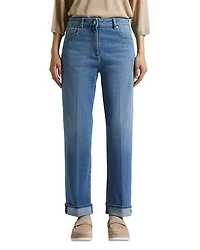 Mid Rise Denim Trousers Space Blue