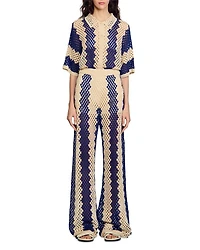 Two Tone Open Weave Pants