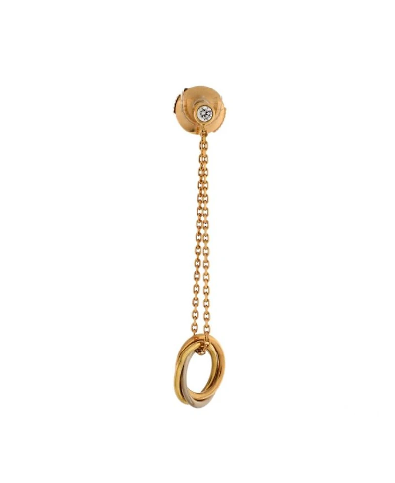 Trinity Diamond Drop Earrings 18K Tricolor Gold
