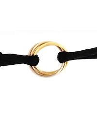 Trinity On Cord Bracelet Silk Cord with 18K Tricolor Gold