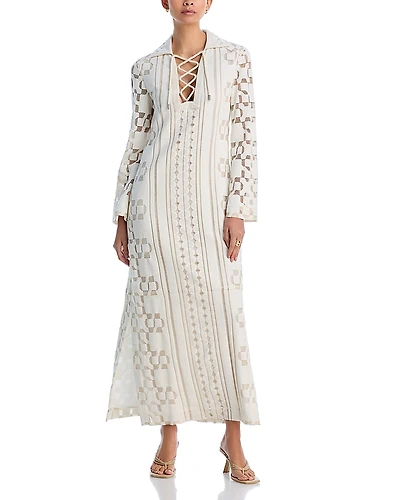 Simkhai Wiliama Lace Up Maxi Dress Cover Up