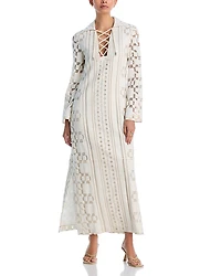Simkhai Wiliama Lace Up Maxi Dress Cover Up