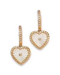 Bloomingdale's Fine Collection Mother of Pearl & Diamond Heart Drop Earrings
