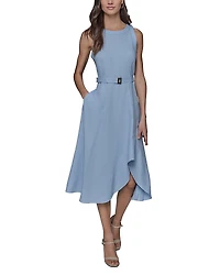 Karl Lagerfeld Paris High/Low Belted Dress