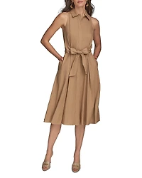 Donna Karan Tie Waist Shirtdress