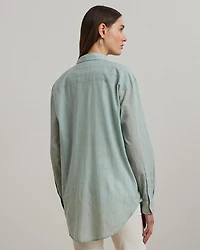 Oversize Striped Cotton Voile Shirt