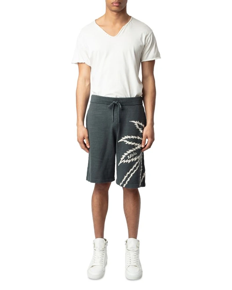 Palm Tree Drawstring Shorts