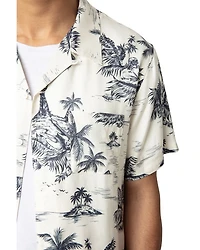 Tropical Palm Regular Fit Camp Shirt