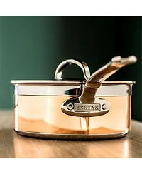 CopperBond® 1.5qt Induction Copper Saucepan with Lid