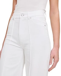 Hepburn High Rise Wide Leg Jeans White Pintuck