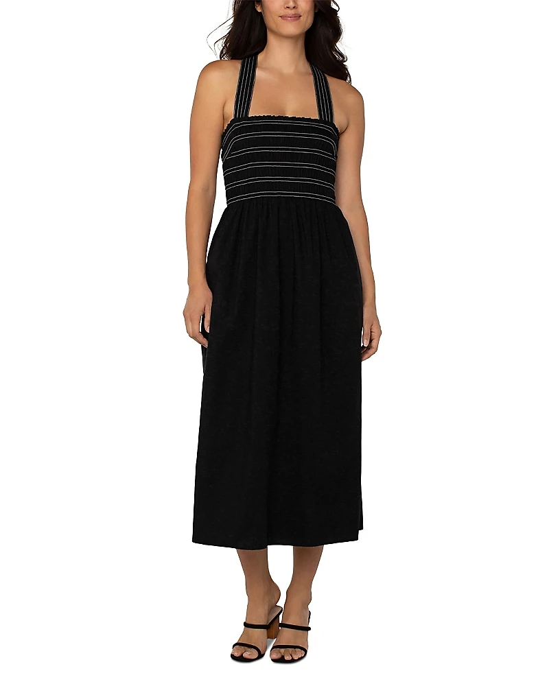 Liverpool Los Angeles Smocked Midi Dress