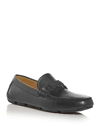 Ferragamo Men's Byte Leather Gancini Drivers - Regular