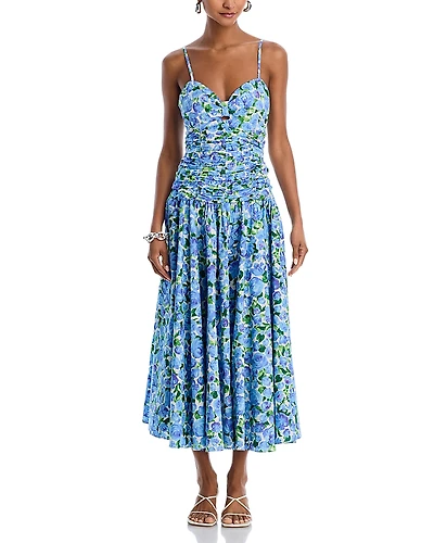 Aqua Ruched Maxi Dress - Exclusive