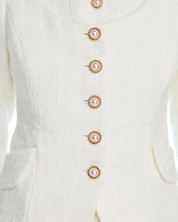 Scoop Neck Tweed Jacket