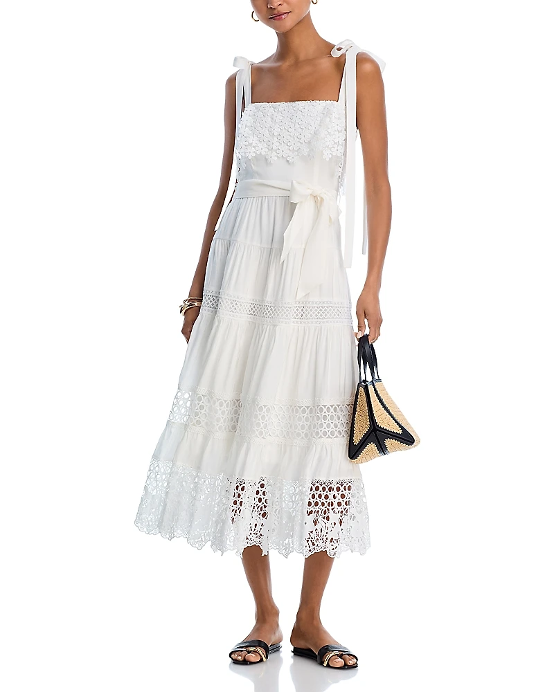 Aqua Lace Overlay Midi Dress - Exclusive